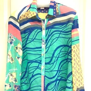 Flying tomato colorful sheer blouse